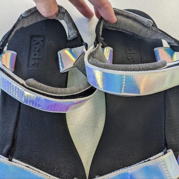 GENTLY WORN KEDS IRIDESCENT VELCRO STRAP SANDALS - Picture 11 of 11
